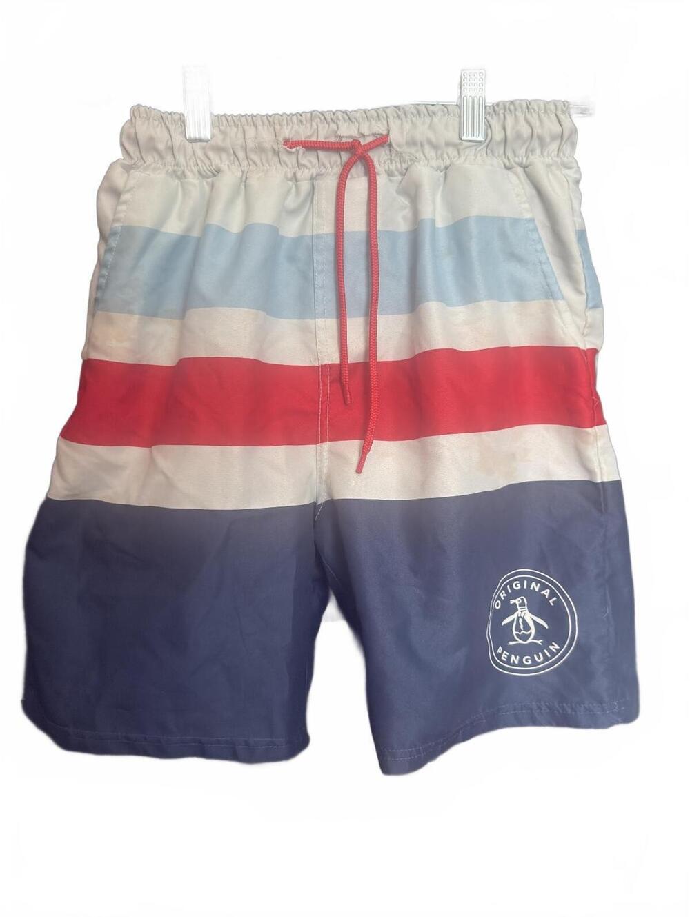 Original Penguin Men's Colorblock Swim Shorts with Drawstring